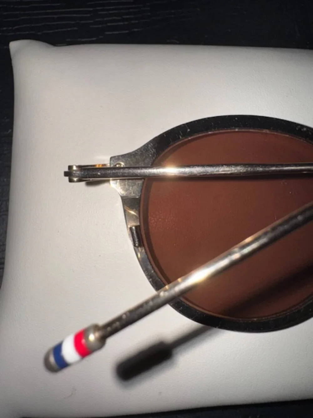 Thom Browne  Novelty Unisex White-Gold/Dark Sunglasses ($775)